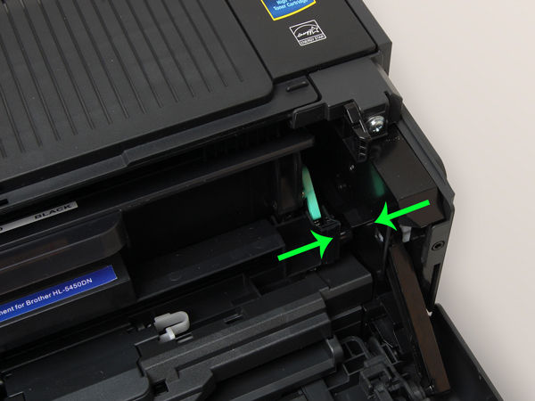 TN720/TN750 drum cartridge fully inserted into Brother printer.