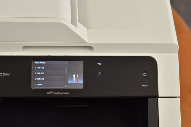 The reset menu should appear on the LCD display, revealing additional printer functions.