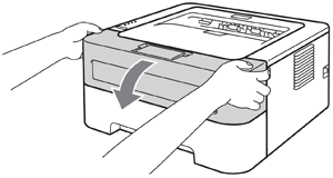 Opening the front cover of Brother HL-2240 printer