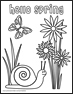 “Hello Spring” DIY coloring page printable thumbnail