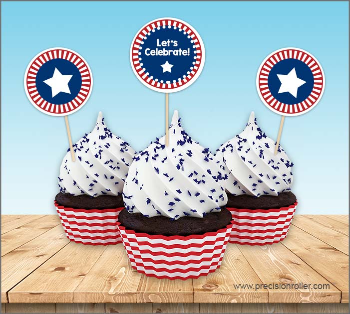 Free Patriotic Cupcake Toppers