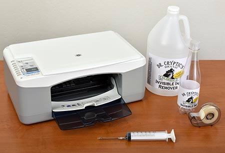 Materials used for refilling inkjet cartridge with invisible ink