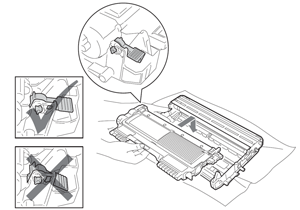 Installing new toner cartridge in drum for Brother HL2220, HL2230, HL2240, HL2270, HL2280