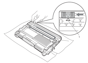 Cleaning corona wire in drum unit for Brother MFC7360, MFC7460, MFC7860