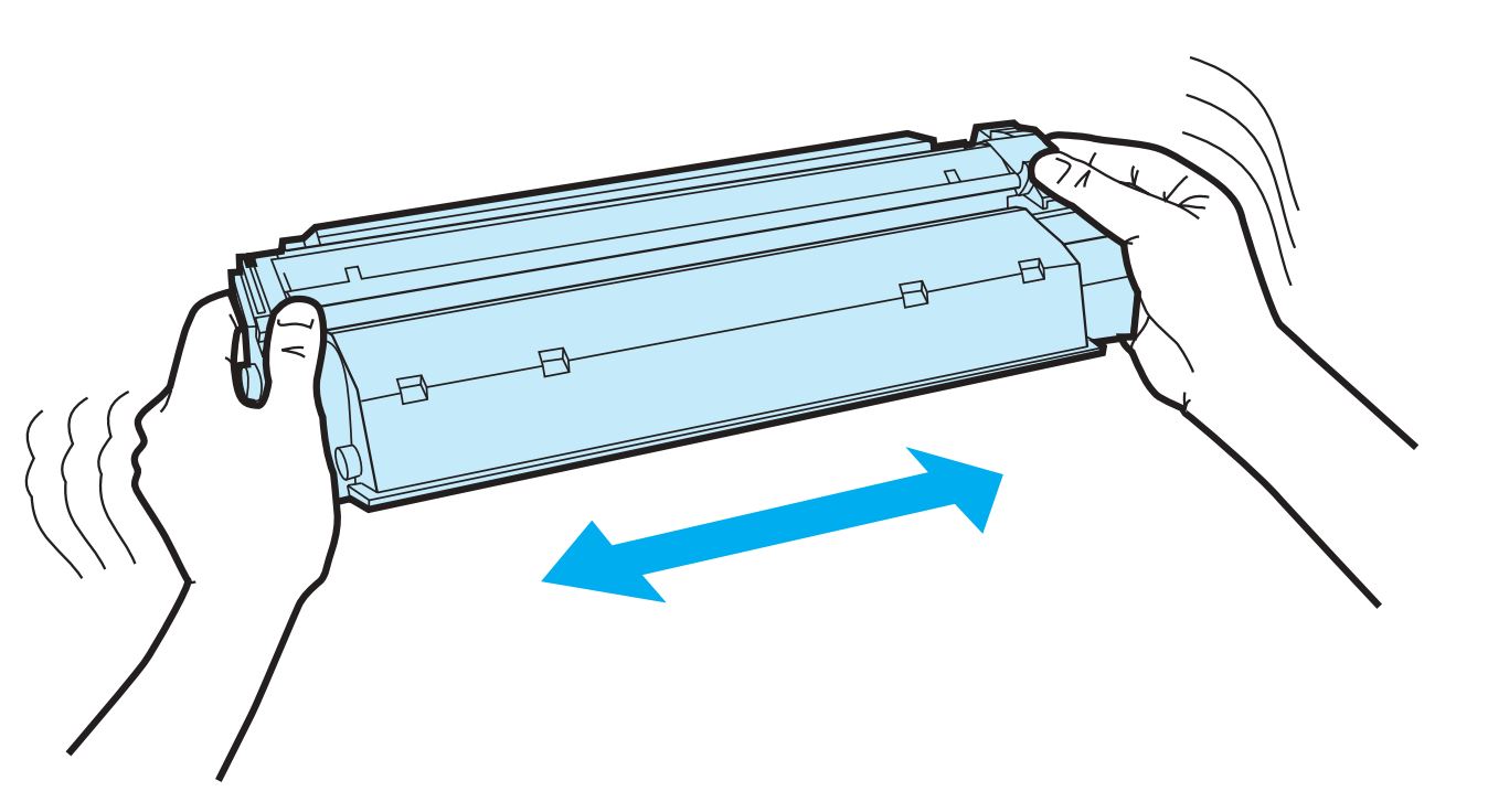 Distribute toner by shaking