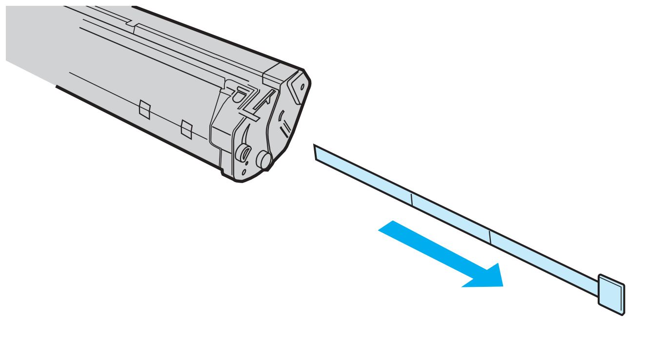 Tape removed from cartridge