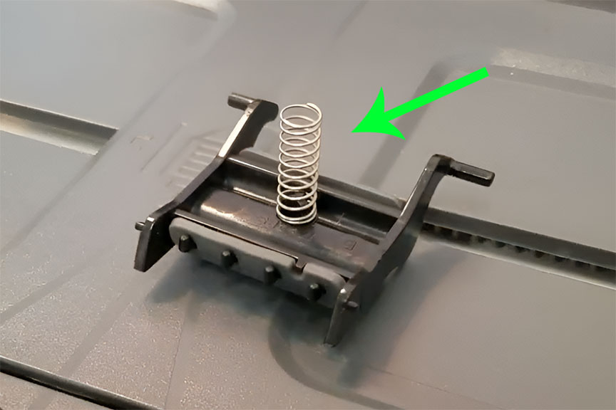 Note the HP LaserJet Pro ADF sep pad spring