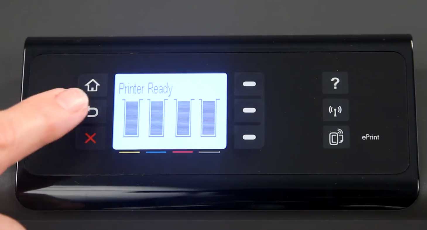 Press the back button two more times on your HP OfficeJet Pro x451dn control panel.