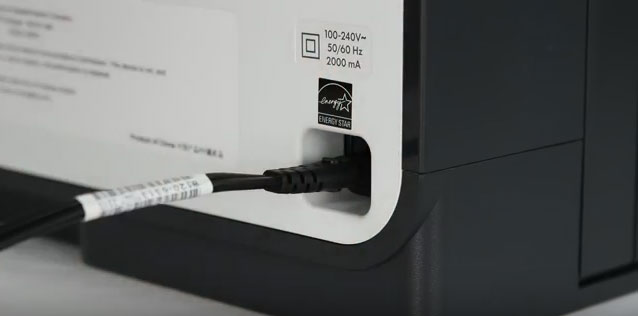 Reconnect the power cord to your HP PageWide Pro printer.