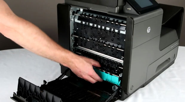 Remove the duplex module from your HP OfficeJet Pro X576dw MFP.
