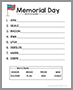 “Memorial Day Word Scramble” free level 1 printable thumbnail