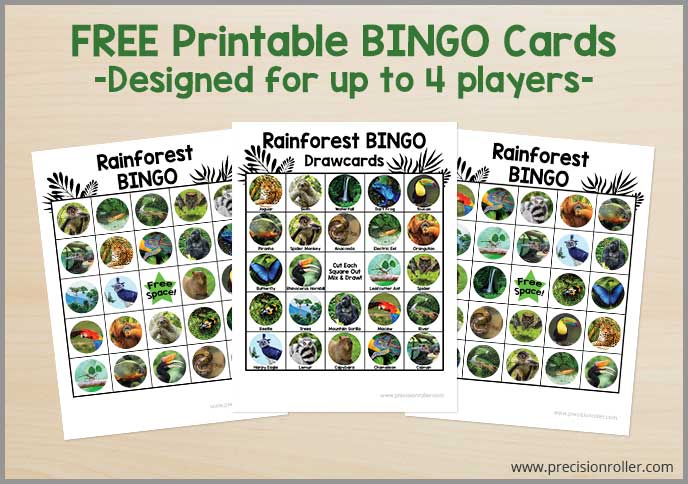 Rainforest Free Printable Bingo Cards