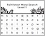 “Rainforest Word Search” free elementary printable thumbnail