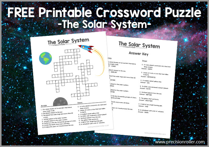 Free Printable Solar System-Themed Crossword Puzzle