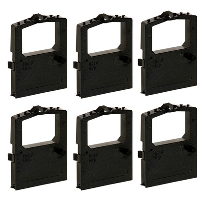 Black Printer Ribbon - Package of 6 for the Okidata ML420N (large photo)